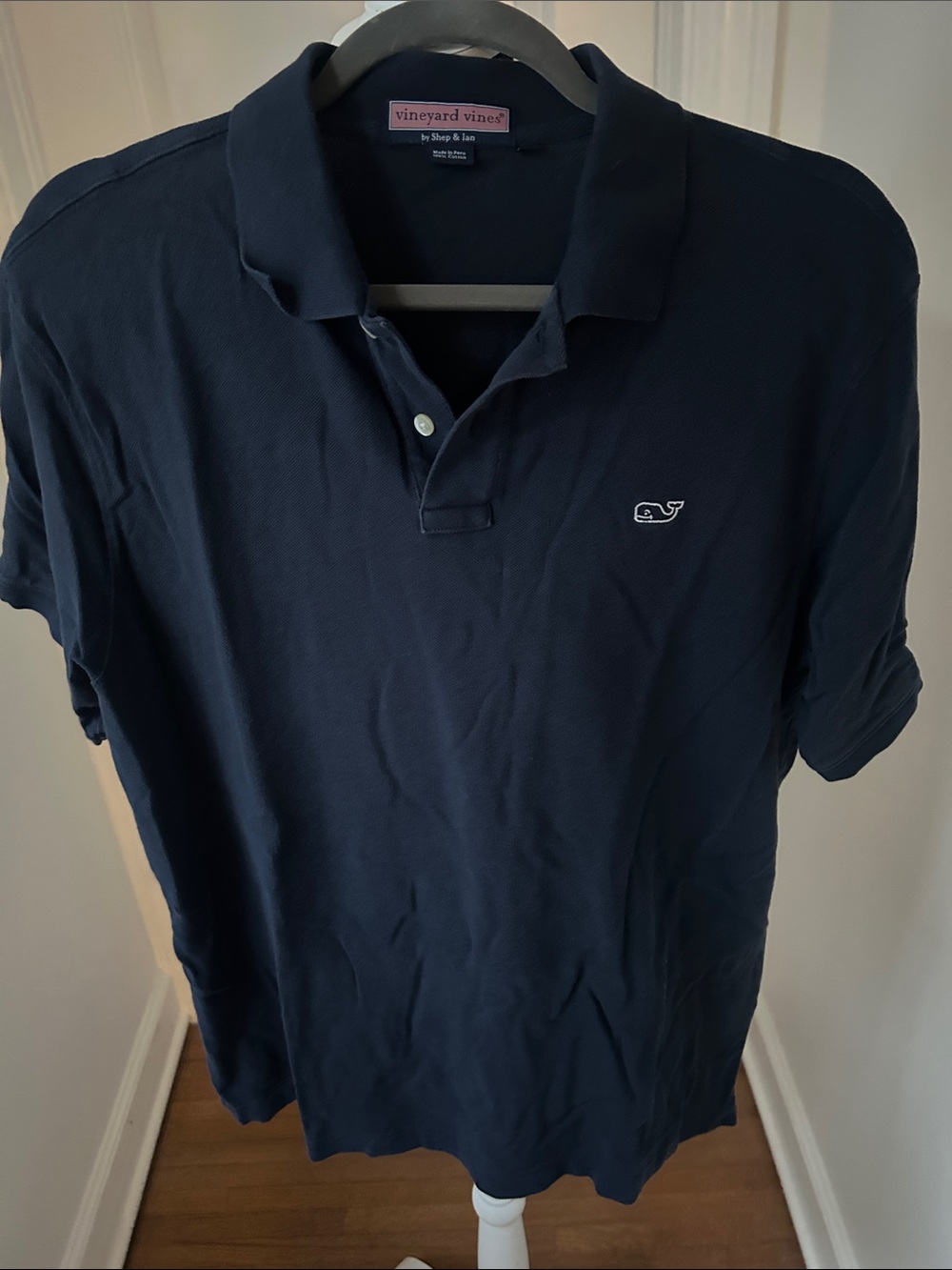 Vineyard Vines Men’s Navy Polo with Whale Logo